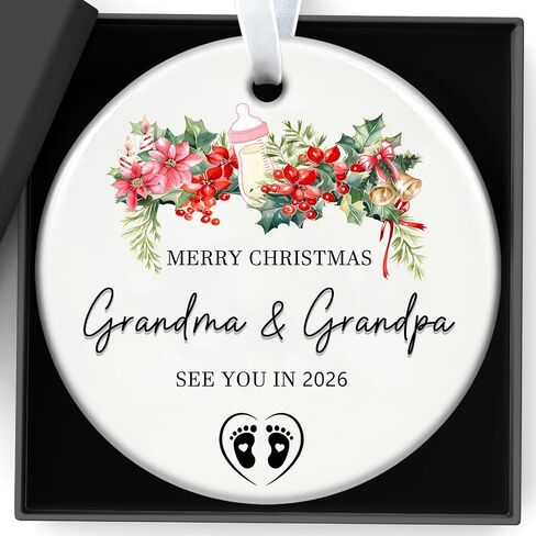 Christmas Ornaments 2025,Our First Christmas As A Family of Three Ornament Baby 1st Xmas Ornaments Unique Ceramic New Parents Gifts for Couples Mom Dad Newborn Girls Boys Xmas Tree Decorations in Kuwait