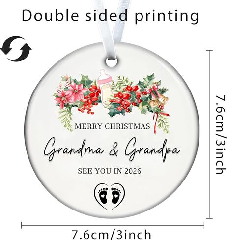 Christmas Ornaments 2025,Our First Christmas As A Family of Three Ornament Baby 1st Xmas Ornaments Unique Ceramic New Parents Gifts for Couples Mom Dad Newborn Girls Boys Xmas Tree Decorations in Kuwait
