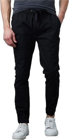 Galaxy by Harvic Men's Basic Stretch Twill Joggers Chinos Hiking Drawstring in Saudi Arabia