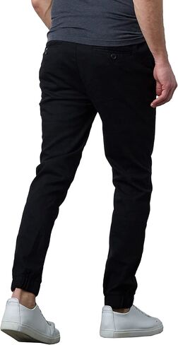 Galaxy by Harvic Men's Basic Stretch Twill Joggers Chinos Hiking Drawstring in Saudi Arabia