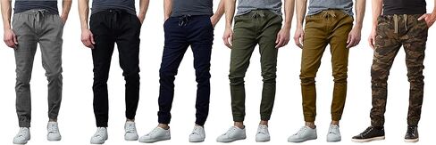 Galaxy by Harvic Men's Basic Stretch Twill Joggers Chinos Hiking Drawstring in Saudi Arabia