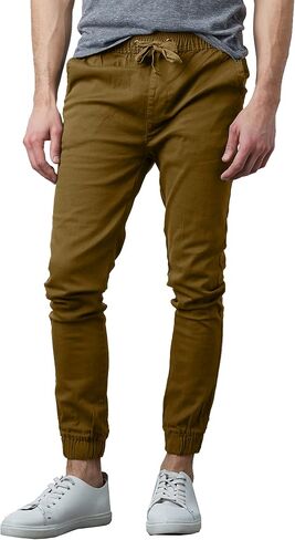 Galaxy by Harvic Men's Basic Stretch Twill Joggers Chinos Hiking Drawstring in Saudi Arabia