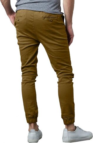 Galaxy by Harvic Men's Basic Stretch Twill Joggers Chinos Hiking Drawstring in Saudi Arabia