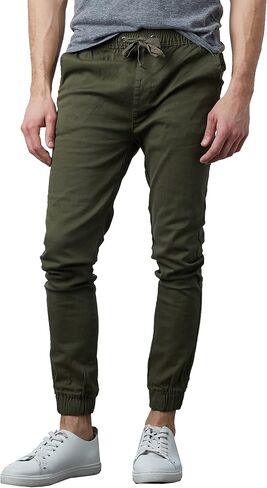 Galaxy by Harvic Men's Basic Stretch Twill Joggers Chinos Hiking Drawstring in Saudi Arabia