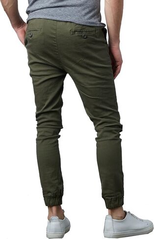 Galaxy by Harvic Men's Basic Stretch Twill Joggers Chinos Hiking Drawstring in Saudi Arabia