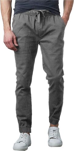 Galaxy by Harvic Men's Basic Stretch Twill Joggers Chinos Hiking Drawstring in Saudi Arabia