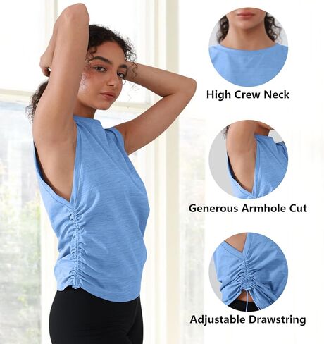 Women's Workout Tank Tops 2025 Summer Yoga Shirts Athletic Top Gym/Running Cropped Tank Tops in Kuwait