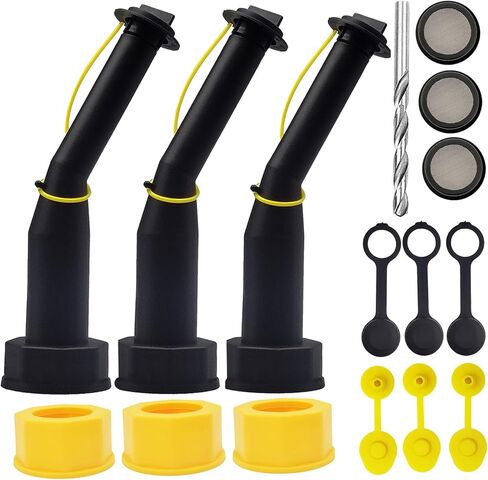 Gas Can Spout Replacement Universal Kit Flexible Fuel Tank Pour Nozzle with Gaskets Vent Cap Base Cap Drill Bit for Most of Old Style Gas Can Water Jug 1 2 5 Gallon White in Kuwait