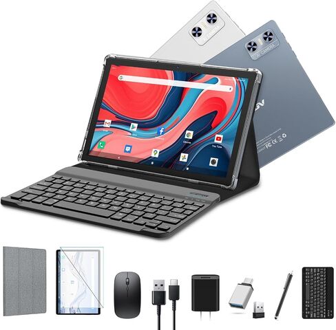 Tablet 2024 Newest Android 14 Tablets, 10 inch Tablet (4+4)GB RAM 64GB ROM 1TB Expand, 2 in 1 Tablet with Case, Keyboard,Stylus, Octa-Core Tablet PC, WiFi 6, Bluetooth, Dual Camera,6000mAh Battery in Saudi Arabia