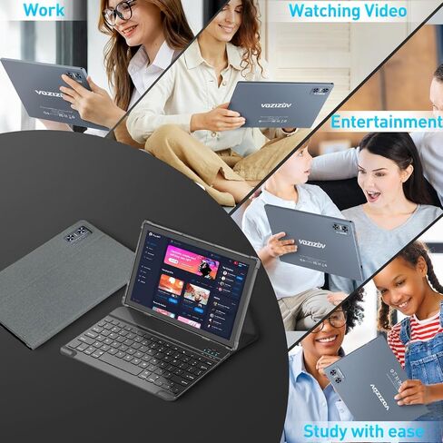 Tablet 2024 Newest Android 14 Tablets, 10 inch Tablet (4+4)GB RAM 64GB ROM 1TB Expand, 2 in 1 Tablet with Case, Keyboard,Stylus, Octa-Core Tablet PC, WiFi 6, Bluetooth, Dual Camera,6000mAh Battery in Saudi Arabia