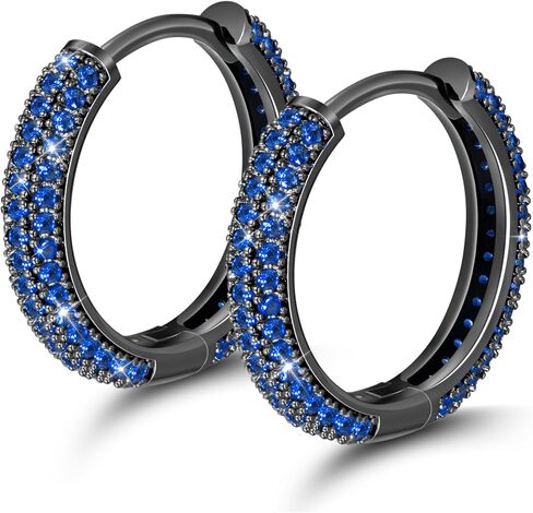 HELLOICE Hoop Earrings Iced Out Cubic Zirconia Huggie Cartilage Cuff Diamond Hypoallergenic 18k Gold Plated Round Circle Earrings Hoop Earrings 5A CZ Stones Lightweight for Men in Kuwait