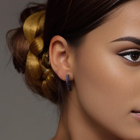 HELLOICE Hoop Earrings Iced Out Cubic Zirconia Huggie Cartilage Cuff Diamond Hypoallergenic 18k Gold Plated Round Circle Earrings Hoop Earrings 5A CZ Stones Lightweight for Men in Kuwait