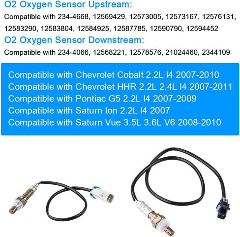 مستشعر O2 Oxygen JDMON 2PCS O2 في اتجاه المنبع والبديل لأسفل لشيفروليه HHR COBALT 2.2L 2.4L L4 2007 2008 2008 2010 2010 2011 متوافق مع 234-4668 ، 234-4066 ، 12569429 ، 12573005 ، 12568221 ، 12578576 in Saudi Arabia