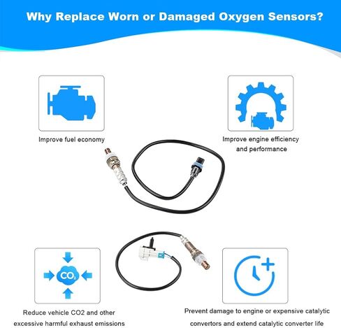 مستشعر O2 Oxygen JDMON 2PCS O2 في اتجاه المنبع والبديل لأسفل لشيفروليه HHR COBALT 2.2L 2.4L L4 2007 2008 2008 2010 2010 2011 متوافق مع 234-4668 ، 234-4066 ، 12569429 ، 12573005 ، 12568221 ، 12578576 in Saudi Arabia