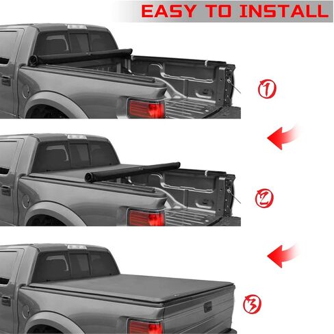 CCIYU TONNEAU COVER 6.5 قدم سرير لتشيفي سيلفرادو 1500 HD / 2500 HD 2001-2006 ، ل Chevy Silverado 3500 2001-2006 Roll Up Truck Cover Kit Soft Truck Bed Bed Bed Cover Tonneau in Saudi Arabia