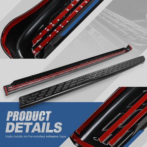 Auto Dynasty [Stake Holes Model] Pair of Rear Bed Rail Caps Stepside Compatible with Silverado Sierra 1500 2500 2500HD 3500HD 6'6" Fleetside Bed 07-13, Driver and Passenger Side, Textured Gloss Black in Saudi Arabia