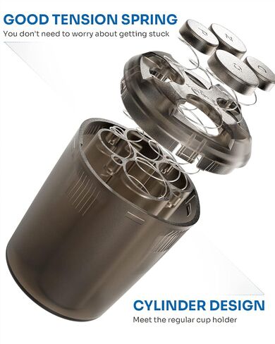 حامل عملة COIN Universal Universal Universal COUN FOR CUP ، حامل التغيير متوافق مع معظم ملحقات الشاحنات ، فرز بيني ، الربع ، الدايم ، النيكل (أسود) in Saudi Arabia