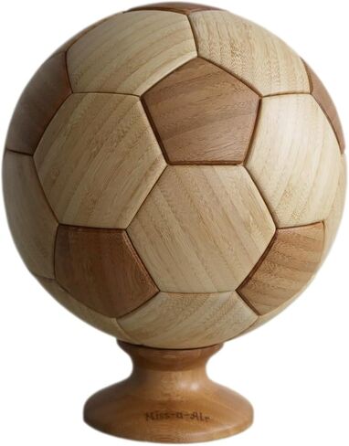 Bamboo Urn for Human Ashes, Soccer Ball Memorial Urns for Women & Men, Large Decorative Urns with Metal Lock, 8.6×10.6 inch in Saudi Arabia
