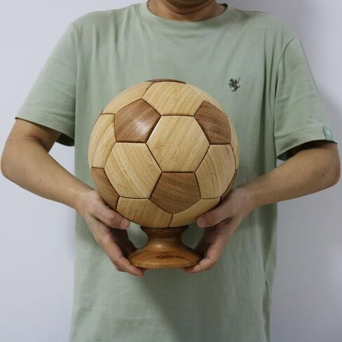 Bamboo Urn for Human Ashes, Soccer Ball Memorial Urns for Women & Men, Large Decorative Urns with Metal Lock, 8.6×10.6 inch in Saudi Arabia