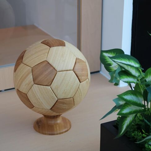 Bamboo Urn for Human Ashes, Soccer Ball Memorial Urns for Women & Men, Large Decorative Urns with Metal Lock, 8.6×10.6 inch in Saudi Arabia