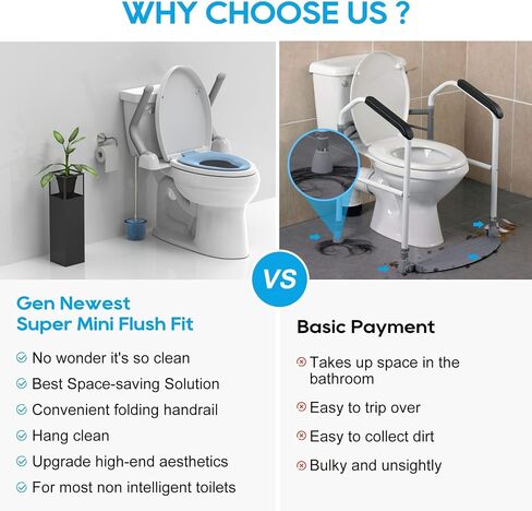 Toilet Safety Rails for Elderly (520 lbs), Handicap Toilet Rails with Foldable Handles, Toilet Assist Rails, Toilet Rails for Seniors, Heavy Duty Toilet Safety Frames Rails for Halloween in Kuwait