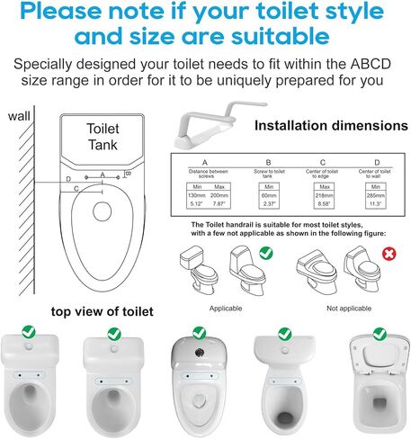 Toilet Safety Rails for Elderly (520 lbs), Handicap Toilet Rails with Foldable Handles, Toilet Assist Rails, Toilet Rails for Seniors, Heavy Duty Toilet Safety Frames Rails for Halloween in Kuwait