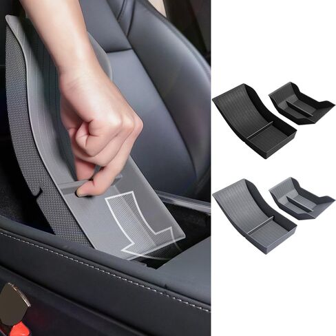 CAR Center Console TPE Lower Storage Box Central Control Recrest Recrest Pady for Tesla Model Y 3 2020 2021 2022 2023 (Gray) in Saudi Arabia