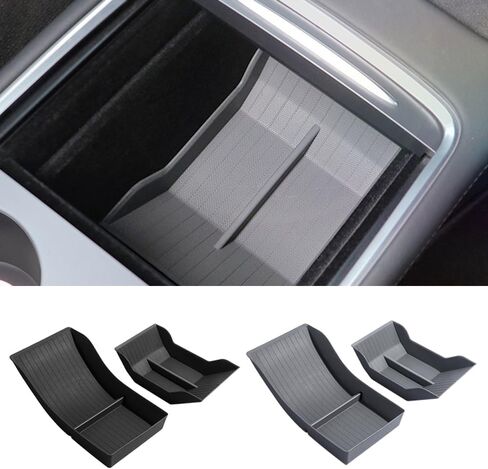 CAR Center Console TPE Lower Storage Box Central Control Recrest Recrest Pady for Tesla Model Y 3 2020 2021 2022 2023 (Gray) in Saudi Arabia