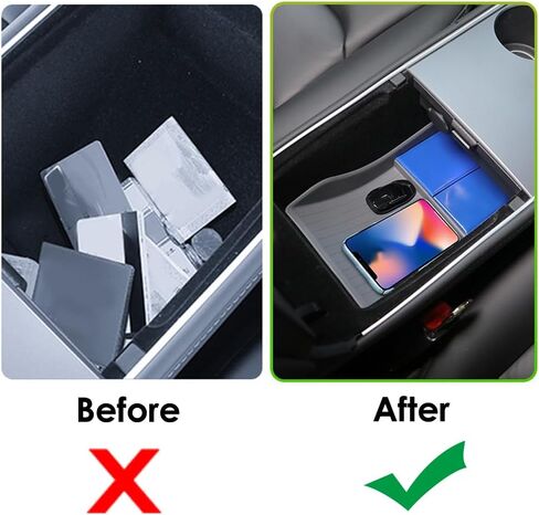 CAR Center Console TPE Lower Storage Box Central Control Recrest Recrest Pady for Tesla Model Y 3 2020 2021 2022 2023 (Gray) in Saudi Arabia