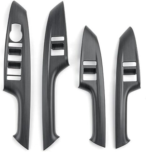 إكسسوارات السيارة الداخلية ألياف الكربون النمط الخشبي ABS Window Window Cover Trim for Genesis GV70 Left Hand Drive (Carbon) in Saudi Arabia