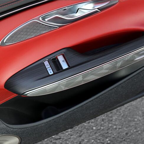 إكسسوارات السيارة الداخلية ألياف الكربون النمط الخشبي ABS Window Window Cover Trim for Genesis GV70 Left Hand Drive (Carbon) in Saudi Arabia