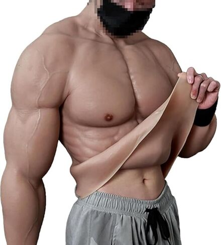 Silicone Muscle Suit Realistic Fake Muscle Costume Male Chest with Arms for Cosplay Halloween Props in Saudi Arabia