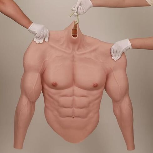 Silicone Muscle Suit Realistic Fake Muscle Costume Male Chest with Arms for Cosplay Halloween Props in Saudi Arabia