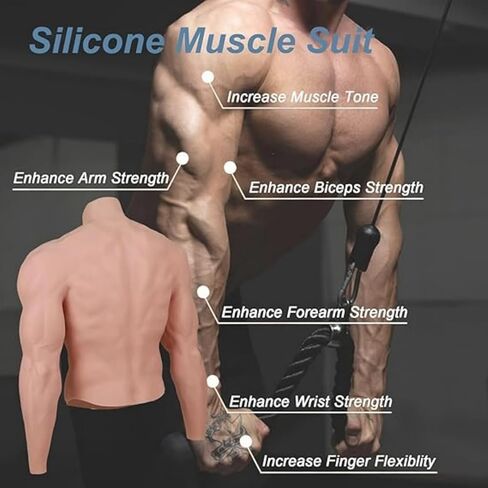 Silicone Muscle Suit Realistic Fake Muscle Costume Male Chest with Arms for Cosplay Halloween Props in Saudi Arabia