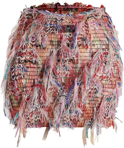 MakeMeChic Women's Tassel Bodycon Mini Skirt Fringe Graphic Print Boho Short Pencil Skirts in Saudi Arabia