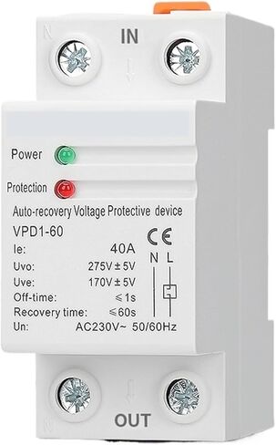 1P N overvoltage and undervoltage self-Recovery Protection Device Relay AC220V40A60A(40A) in Saudi Arabia