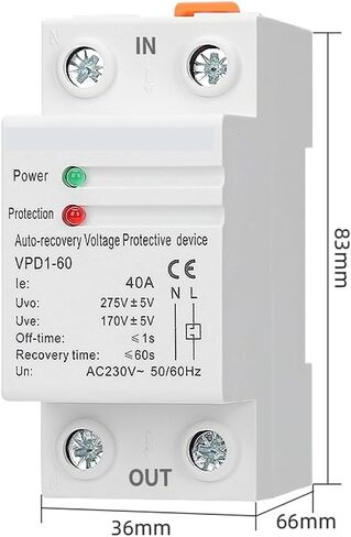 1P N overvoltage and undervoltage self-Recovery Protection Device Relay AC220V40A60A(40A) in Saudi Arabia