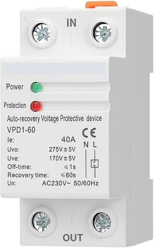 1P N overvoltage and undervoltage self-Recovery Protection Device Relay AC220V40A60A(40A) in Saudi Arabia