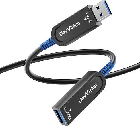 USB A to USB A Cable 50 FT, Fiber Optic USB Cable Male to Male 10Gbps(No Power), Long-Distance USB Host-Device Connection for KVM Extension,Embedded Control Systems,Remote Device Management in Kuwait