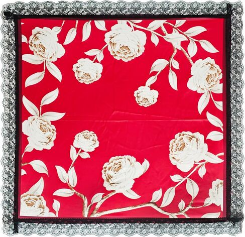 Fight Club Women's Church Lap Scarf, 30 Inch Silk Feel Cover with Lace Trim, Handkerchief for Church and Office in Kuwait