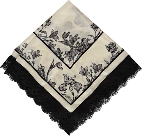 Fight Club Women's Church Lap Scarf, 30 Inch Silk Feel Cover with Lace Trim, Handkerchief for Church and Office in Kuwait