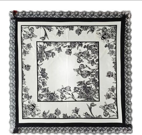 Fight Club Women's Church Lap Scarf, 30 Inch Silk Feel Cover with Lace Trim, Handkerchief for Church and Office in Kuwait