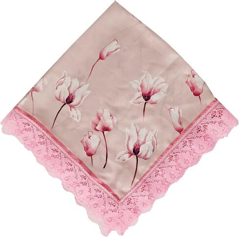 Fight Club Women's Church Lap Scarf, 30 Inch Silk Feel Cover with Lace Trim, Handkerchief for Church and Office in Kuwait