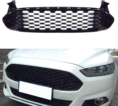 Munirater Front Hood Pumper Grill Honeycomb Mustang Style Gloss Black Grille Prilising for 2013-2016 Fusion in Saudi Arabia