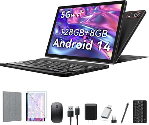 2024 Android 14 Tablet, 10.1 inch 4G Cellular Tablets with Dual Sim Slot, 14GB RAM(8+6 Virtual)+128GB ROM 1TB Expand, Octa-Core, 8+13MP Dual Camera,1280x800 Incell Screen, 5G WIFI, 7000mAh Battery in Saudi Arabia