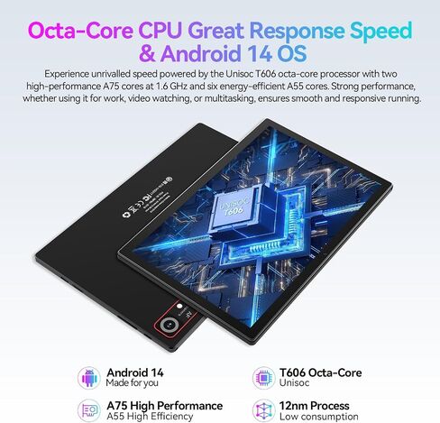 2024 Android 14 Tablet, 10.1 inch 4G Cellular Tablets with Dual Sim Slot, 14GB RAM(8+6 Virtual)+128GB ROM 1TB Expand, Octa-Core, 8+13MP Dual Camera,1280x800 Incell Screen, 5G WIFI, 7000mAh Battery in Saudi Arabia
