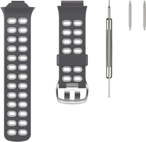 ANCOOL Compatible with Garmin Forerunner 310XT Watch Band, Soft Silicone Watch Strap Replacement for Forerunner 310XT Smartwatch, Grey-Orange in Kuwait
