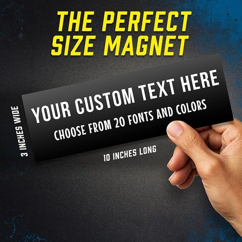 Custom Bumper Sticker Magnet - Personalized Bumper Magnet - Customizable Bumper Magnet - Create Your Own - 10'' x 3'' - Choose Font and Color - Made in USA Multi Color BUMPERMAGNET0000001 in Saudi Arabia