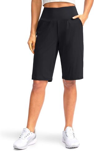 G Gradual Women's 12" Bermuda Long Shorts with Pockets High Waisted Stretch Knee Length Shorts for Women Summer Walking in Kuwait