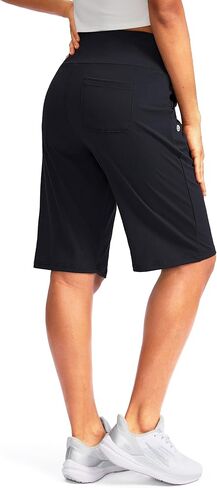 G Gradual Women's 12" Bermuda Long Shorts with Pockets High Waisted Stretch Knee Length Shorts for Women Summer Walking in Kuwait